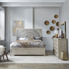 Liberty Furniture Belmar Cal King Panel Bed in Washed Taupe and Silver Champagne