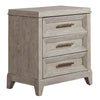 Belmar 3 Drawer Nightstand in Washed Taupe and Silver Champagne