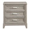 Belmar 3 Drawer Nightstand in Washed Taupe and Silver Champagne