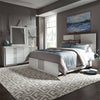 Liberty Furniture Mirage King Travertine Panel Bed in Wirebrushed White