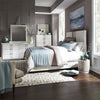 Liberty Furniture Mirage King Travertine Panel Bed in Wirebrushed White