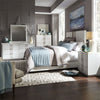 Liberty Furniture Mirage King Travertine Panel Bed in Wirebrushed White