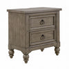 Americana Farmhouse 2 Drawer Nightstand in Dusty Taupe and Black image