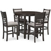 Langwest Counter Height Dining Table and 4 Barstools (Set of 5)