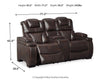 Warnerton Power Reclining Loveseat with Console