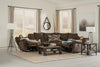 Catnapper Elliott 2pc Power Lay Flat Reclining Sectional in Chocolate - Ashton Home Furniture (GA)