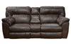Catnapper Nolan Power Extra Wide Reclining Console Loveseat w/ Storage & Cupholder in Godiva