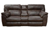 Catnapper Nolan Extra Wide Reclining Console Loveseat w/ Storage & Cupholder in Godiva image