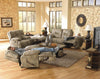 Catnapper Voyager Lay Flat Reclining Console Loveseat in Brandy Off