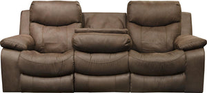 Catnapper Palmer Power Headrest w/ Lumbar Power Lay Flat Reclining Sofa in Saddle image