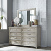 Liberty Furniture Belmar 8 Drawer Dresser in Washed Taupe and Silver Champagne