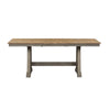 Liberty Furniture Lindsey Farm Trestle Dining Table in Gray and Sandstone