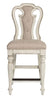 Liberty Furniture Magnolia Manor Upholstered Counter Height Chair in Antique White (Set of 2)