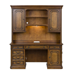 Liberty Amelia Jr Executive Credenza with Hutch in Antique Toffee image