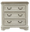 Liberty Magnolia Manor 3 Drawer Bedside Chest in Antique White SHIP TIME IS 4 WEEKS image