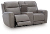 5Z-Comfort Power Reclining Loveseat with Console