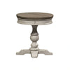 Heartland Round Pedestal Chair Side Table in Antique White image