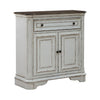 Magnolia Manor Accent Cabinet in Antique White & Weathered Bark EST SHIP TIME APPX 4 WEEKS image