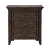 Paradise Valley Nightstand with Charging Station in Saddle Brown image