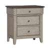 Ivy Hollow 3 Drawer Nightstand w/ Charging Station in Weathered Linen image