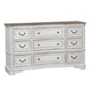 Magnolia Manor Leg 9 Drawer Dresser in Antique White image