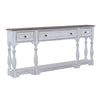 Magnolia Manor 72 Inch Hall Console Table in Antique White Base w/ Weathered Bark Tops image