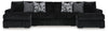 Midnight-Madness Double Chaise Sectional - Onyx
