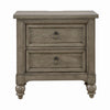 Americana Farmhouse 2 Drawer Nightstand in Dusty Taupe and Black image