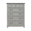 River Place 6 Drawer Chest in Riverstone White and Tobacco image