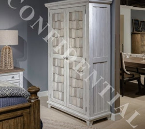 Liberty Furniture River Place Armoire in Riverstone White and Tobacco image